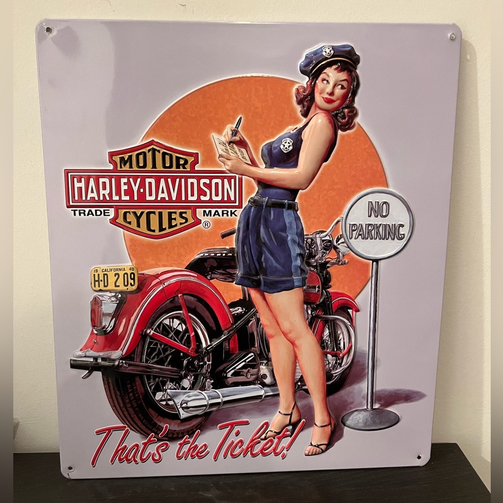 Harley Davidson Pinup Metal Sign